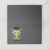 Carte De Placement Halloween monstre Frankenstein Green (Extérieur déplié)
