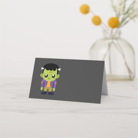 Carte De Placement Halloween monstre Frankenstein Green (Devant)