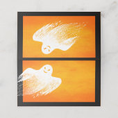 Carte De Placement Halloween Party Éffrayant blanc Fantôme Nom de la  (Extérieur déplié)