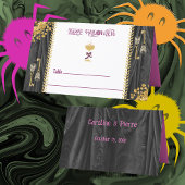 Carte De Placement Halloween Skuls Parties scintillant or & Champagne