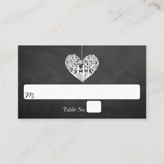 Carte De Placement Hanging Heart Tree Chalkboard Mariage Collection (Devant)