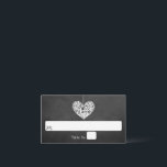 Carte De Placement Hanging Heart Tree Chalkboard Mariage Collection<br><div class="desc">Célébrez dans le style avec ces cartes mariages de style tableau noir. Les éléments mariages correspondants se trouvent dans la collection.</div>