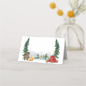 Carte De Placement Happy Camper Pair Sur Table Étiquette (Devant)