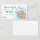 Carte De Placement Happy mignonne Baby shower chaton bleu Baby Diaper (Devant / Derrière)