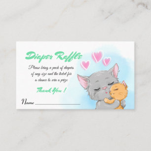 Carte De Placement Happy mignonne Baby shower chaton bleu Baby Diaper
