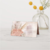 Carte De Placement Herbe Boho Pampas | Endroit Séché De Bleu Hydrange (Dos)