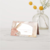 Carte De Placement Herbe Boho Pampas | Endroit Séché De Bleu Hydrange (Devant)