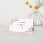 Carte De Placement Herbe de pampa rose gold et florales roses pour un (Dos)