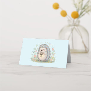 Carte De Placement Hérisson Mignon avec Lanterne