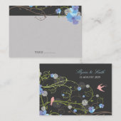 Carte De Placement Hibiscus bleu Mariage floral (Devant / Derrière)