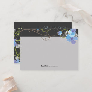 Carte De Placement Hibiscus bleu Mariage floral