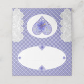 Carte De Placement Hibiscus & dentelle BLEU (Extérieur déplié)