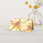 Carte De Placement Hibiscus & dentelle JAUNE (Devant)