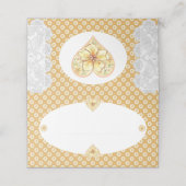 Carte De Placement Hibiscus & dentelle JAUNE (Extérieur déplié)