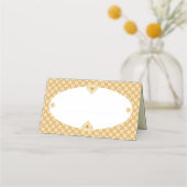 Carte De Placement Hibiscus & dentelle JAUNE (Devant)