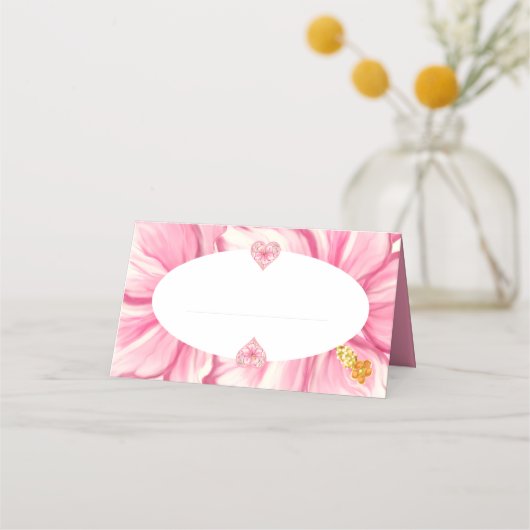 Carte De Placement Hibiscus & dentelle PINK (Dos)