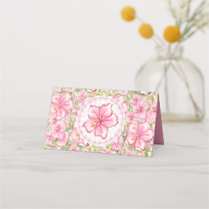 Carte De Placement Hibiscus & dentelle PINK