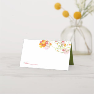 Carte De Placement Hibiscus Jaune Mariage Floral