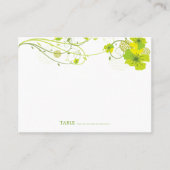 Carte De Placement Hibiscus vert Mariage floral et hirondelle (Devant)