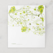 Carte De Placement Hibiscus vert Mariage floral et hirondelle (Extérieur déplié)