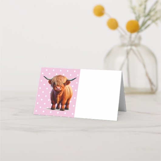 Carte De Placement Highland Cow Rose (Devant)