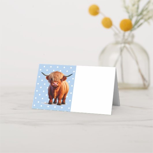 Carte De Placement Highland Cow Rose (Devant)