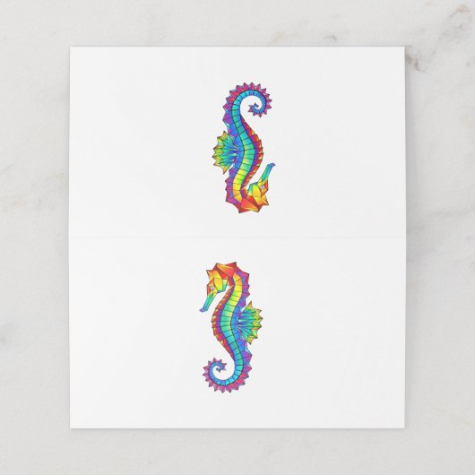 Carte De Placement Hippocampe polygonal arc-en-ciel (Extérieur déplié)