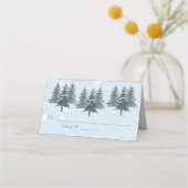 Carte De Placement Hiver À feuillage persistant neige Rustique Mariag (Devant)