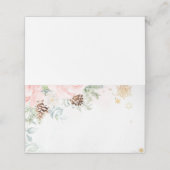 Carte De Placement Hiver à feuillage persistant rose pâle étiquette a (Extérieur déplié)