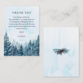 Carte De Placement Hiver Aquarelle Pine Mariage Merci (Devant / Derrière)