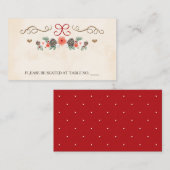 Carte De Placement Hiver Floral Pine Cône Mariage Place de siège (Devant / Derrière)