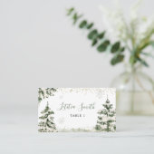 Carte De Placement Hiver Forêt des Onederland Premier anniversaire (Debout devant)