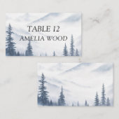 Carte De Placement Hiver Gris Mariage (Devant / Derrière)