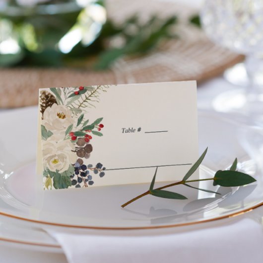 Carte De Placement Hiver mystique | Table Mariage botanique