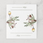Carte De Placement Hiver Pins Rustiques Mariage de lanterne (Extérieur déplié)