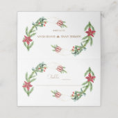 Carte De Placement Hiver Poinsettia Pine Berry Mariage de Noël (Extérieur déplié)