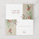 Carte De Placement Hiver simple | Cardinal & Greens | MARIAGE (Extérieur déplié)
