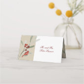Carte De Placement Hiver simple | Cardinal | Réception de mariage (Dos)
