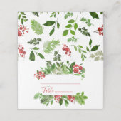 Carte De Placement Holly Red Berry Mariage Place Card (Extérieur déplié)