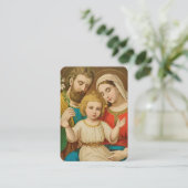 Carte De Placement Holy Family Prayer Card with Family Blessing (Debout devant)