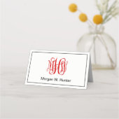 Carte De Placement Homard rouge #1 Dessin Vin Script Monogramme (Dos)