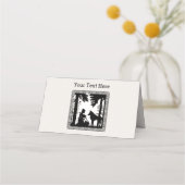 Carte De Placement Hood Trees Wolf Fancy Bordure Noir Blanc (Dos)