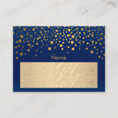 Carte De Placement Huile bleu marine et or avec points Confetti (Devant)