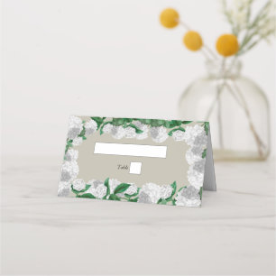 Carte De Placement Hydrangea Blanche Floral Modernité Mariage