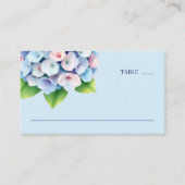 Carte De Placement Hydrangea Sérénité Bleue Aquarelle (Devant)