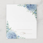 Carte De Placement hydrangée bleue (Extérieur déplié)