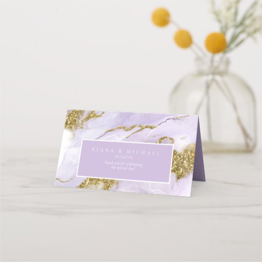 Carte De Placement ID Abstrait Lavande d'encre Lux990 (Dos)