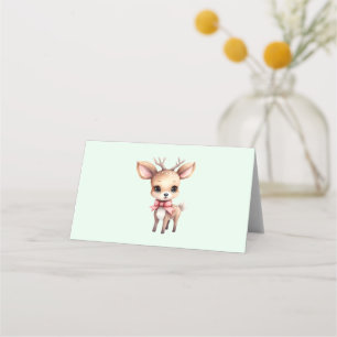 Carte De Placement Illustration de dessin animé de bébé cerf mignon