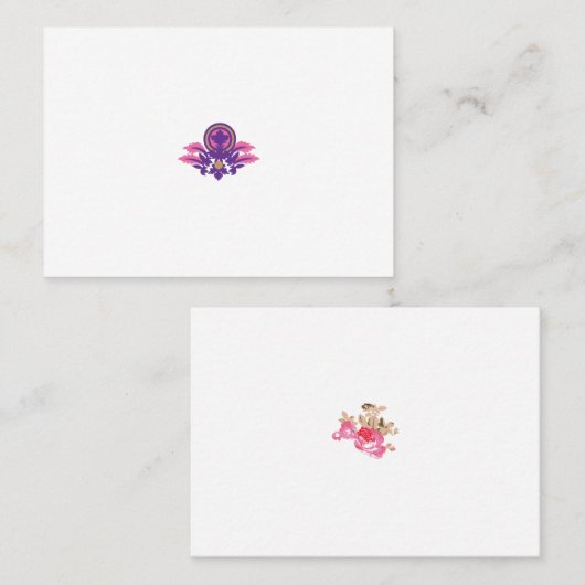 Carte De Placement illustration de fleurs Design (Devant / Derrière)
