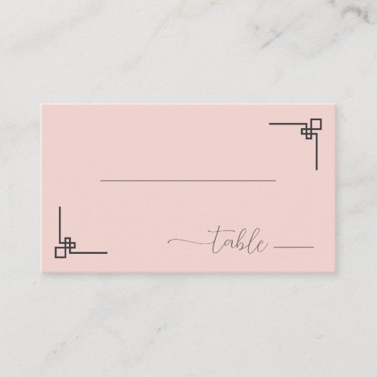 Carte De Placement Illustration de table minimaliste rose sereine (Devant)